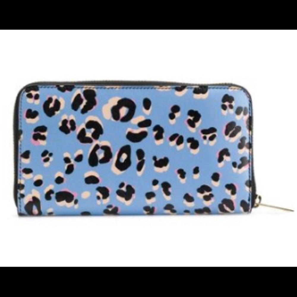 Fantasy calf leather leopard print wallet
